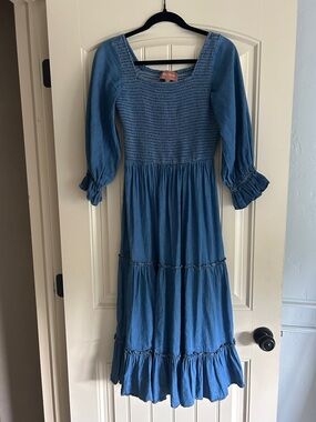 JessaKae Blue Smocked Tiered Dress for Kids